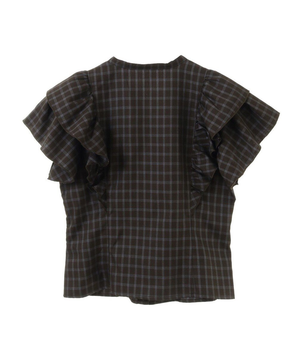 earth music&ecology フリルチェックブラウス 