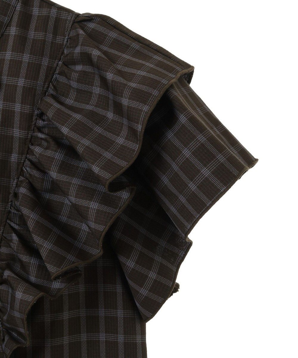 earth music&ecology フリルチェックブラウス 