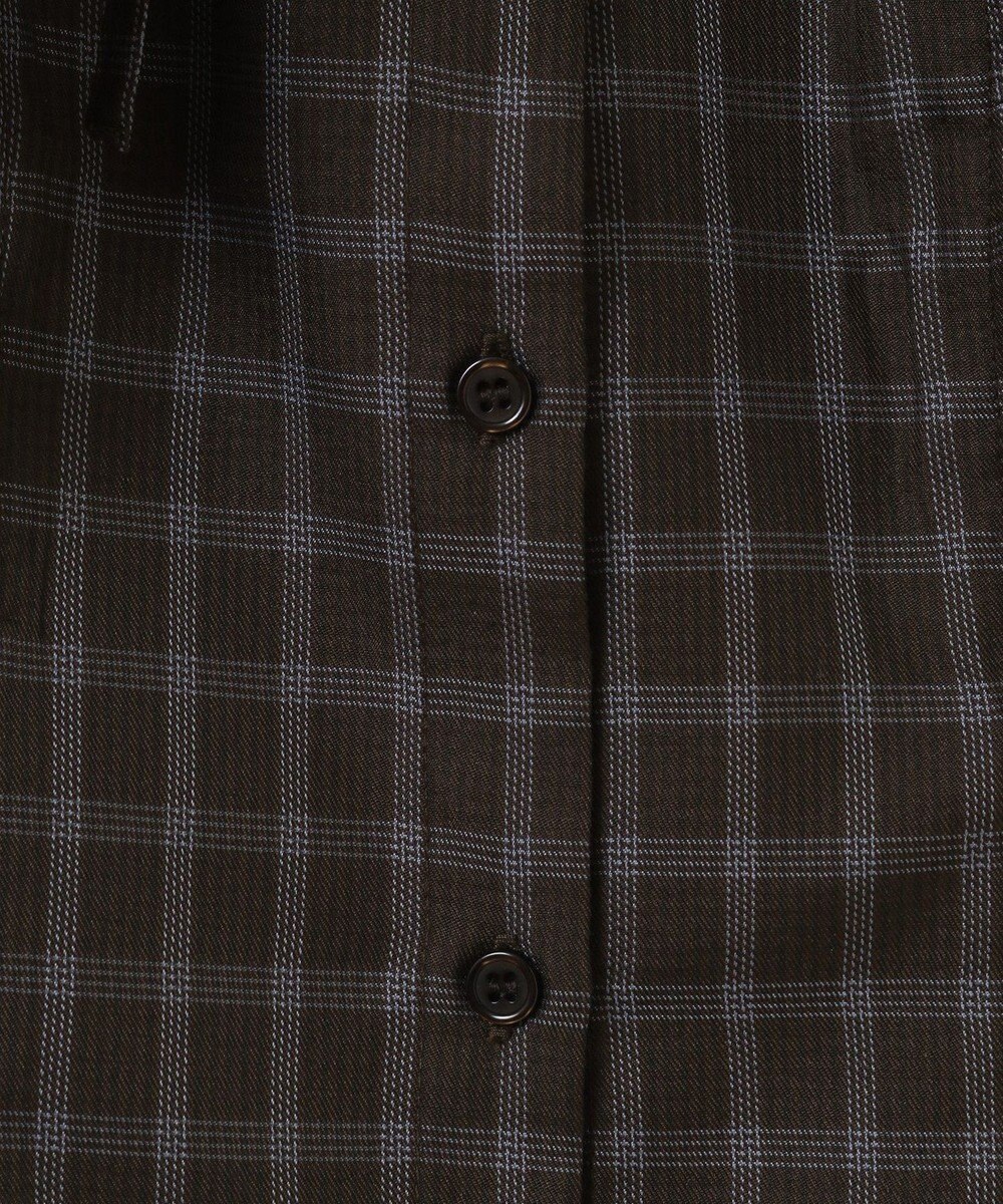 earth music&ecology フリルチェックブラウス 