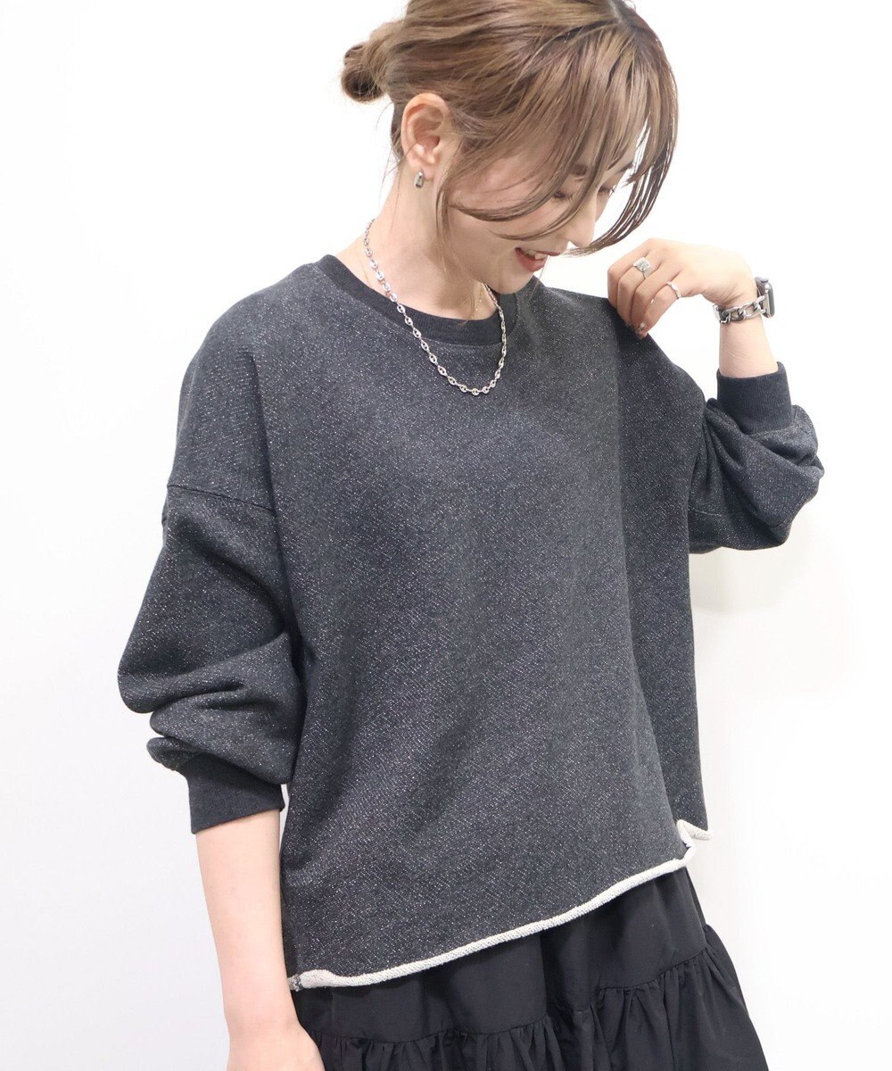 AMERICAN HOLIC ラメ裏毛ショートスウェット 