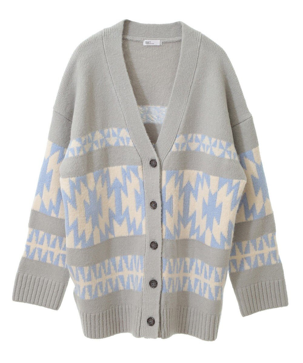 CRAFT STANDARD BOUTIQUE オルテガ柄ニットカーディガン 