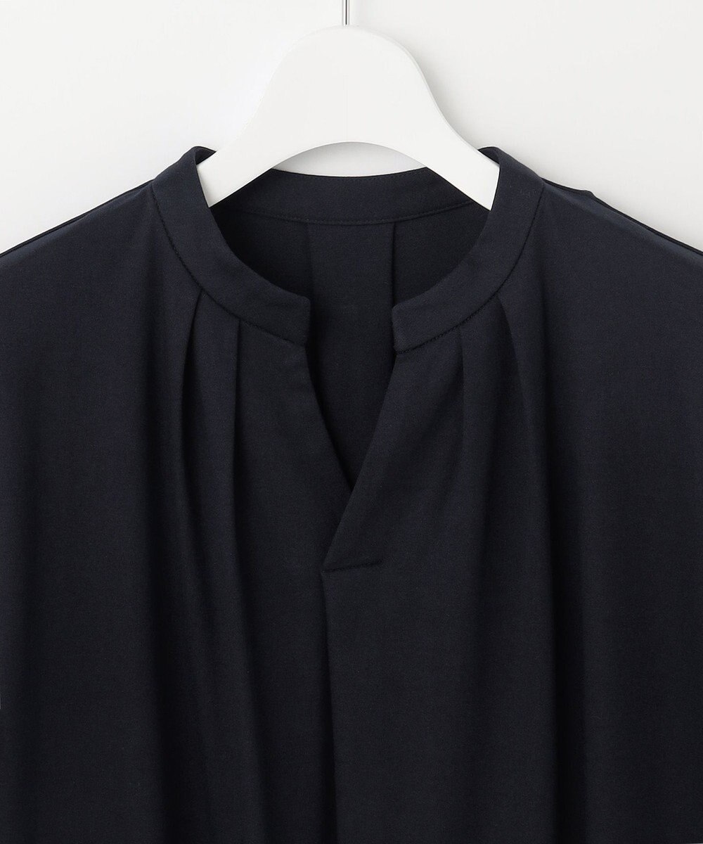 J.PRESS LADIES 【接触冷感・UVケア】コンパクトコットンスムース バンドカラー ワンピース 