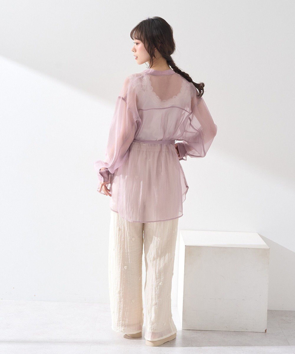 earth music&ecology ラメテレコショルダーレースタンクトップ 