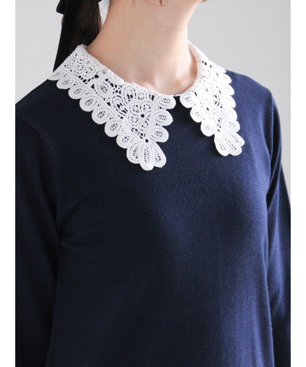 Te chichi レース衿ニットワンピース 