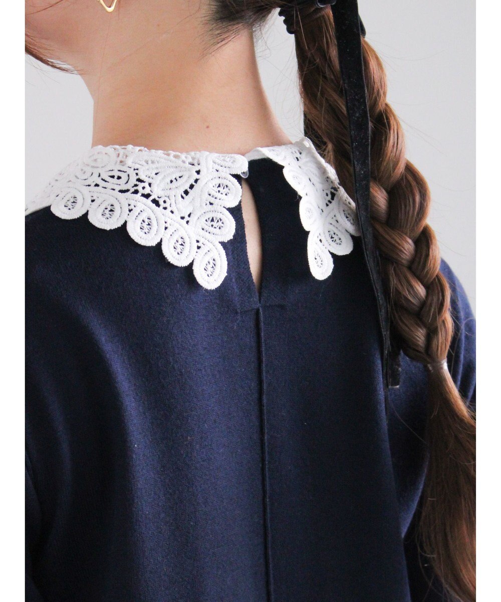 Te chichi レース衿ニットワンピース 