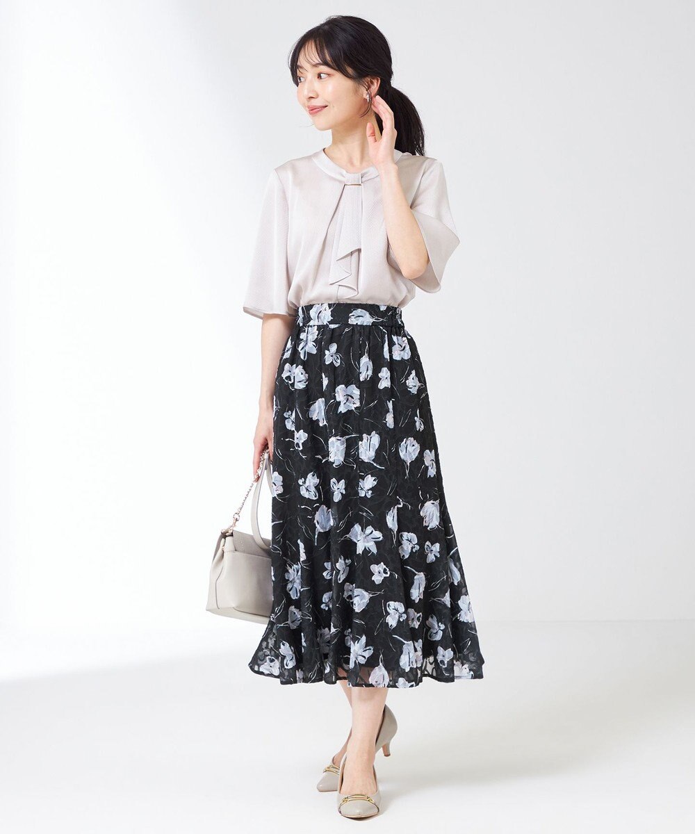 ANY SIS 【洗える】メタルパーツボウタイ ブラウス 