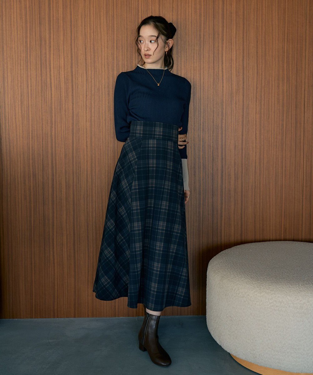 earth music&ecology ハイネックリブニットプルオーバー 