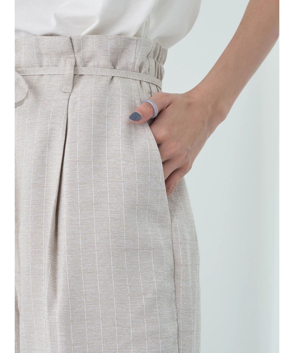 earth music&ecology リネンライクテーパードパンツ（ストライプ） 