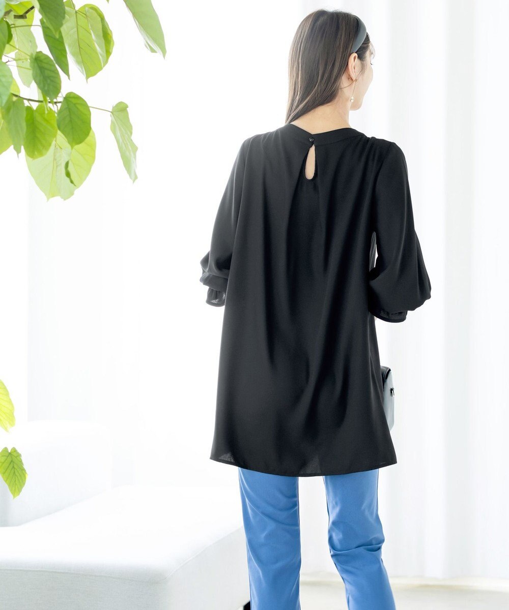 Tiaclasse L 【洗える】ボウタイ風チュニック 