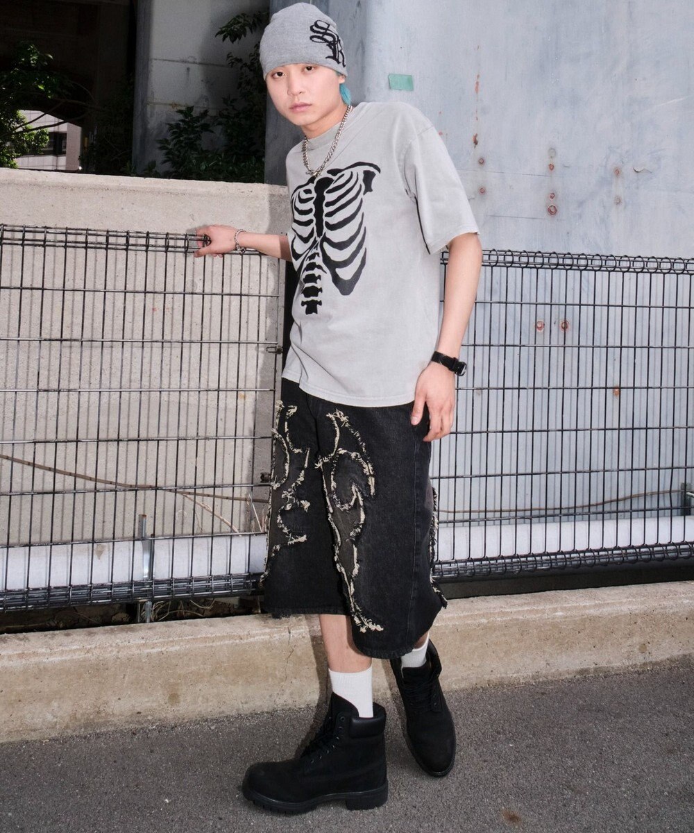 WEGO スーパーバギーフリンジデニムショーツ 