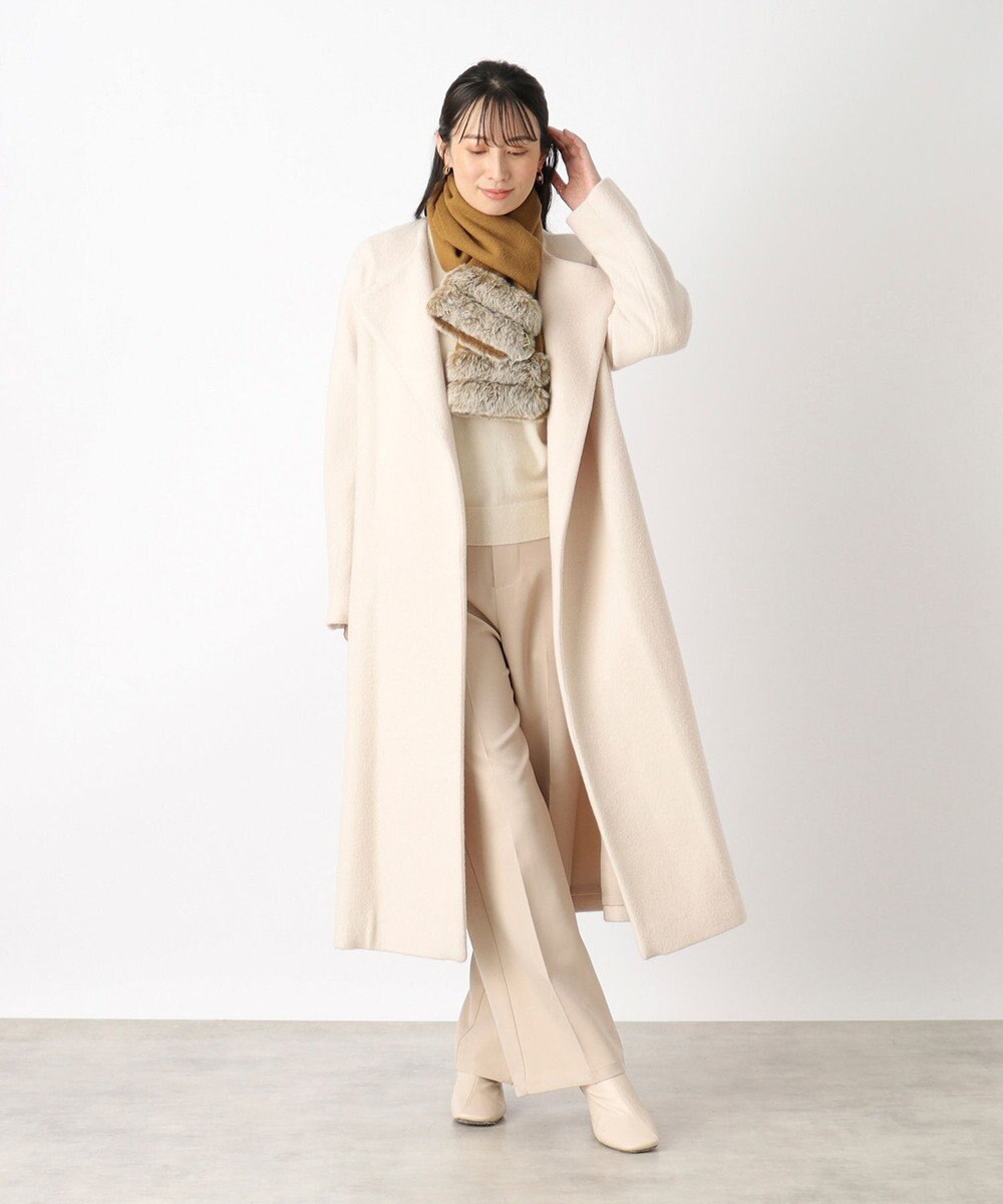 MOONBAT 【WEB限定】FURLA ウール100％×スノートップファーマフラー チャーム付き 