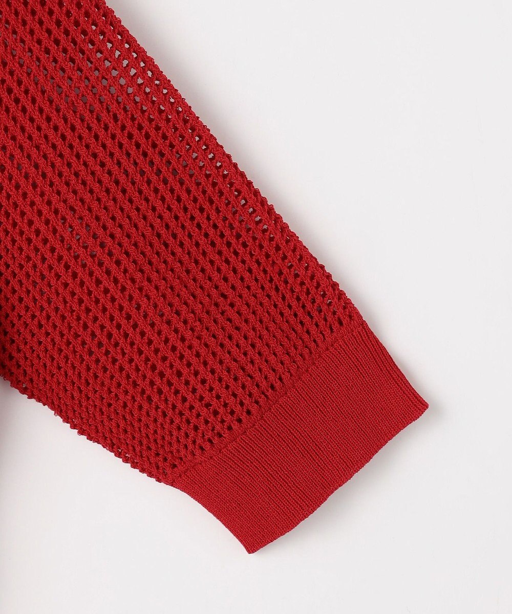 組曲 L 【先行予約・前後着用可】メッシュニット 七分袖カーディガン 