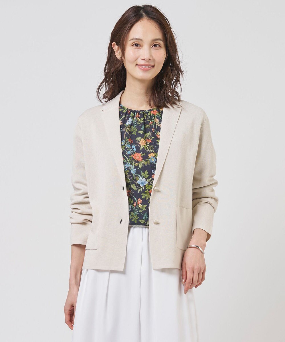 J.PRESS LADIES Cotton Acetate ニット ジャケット 