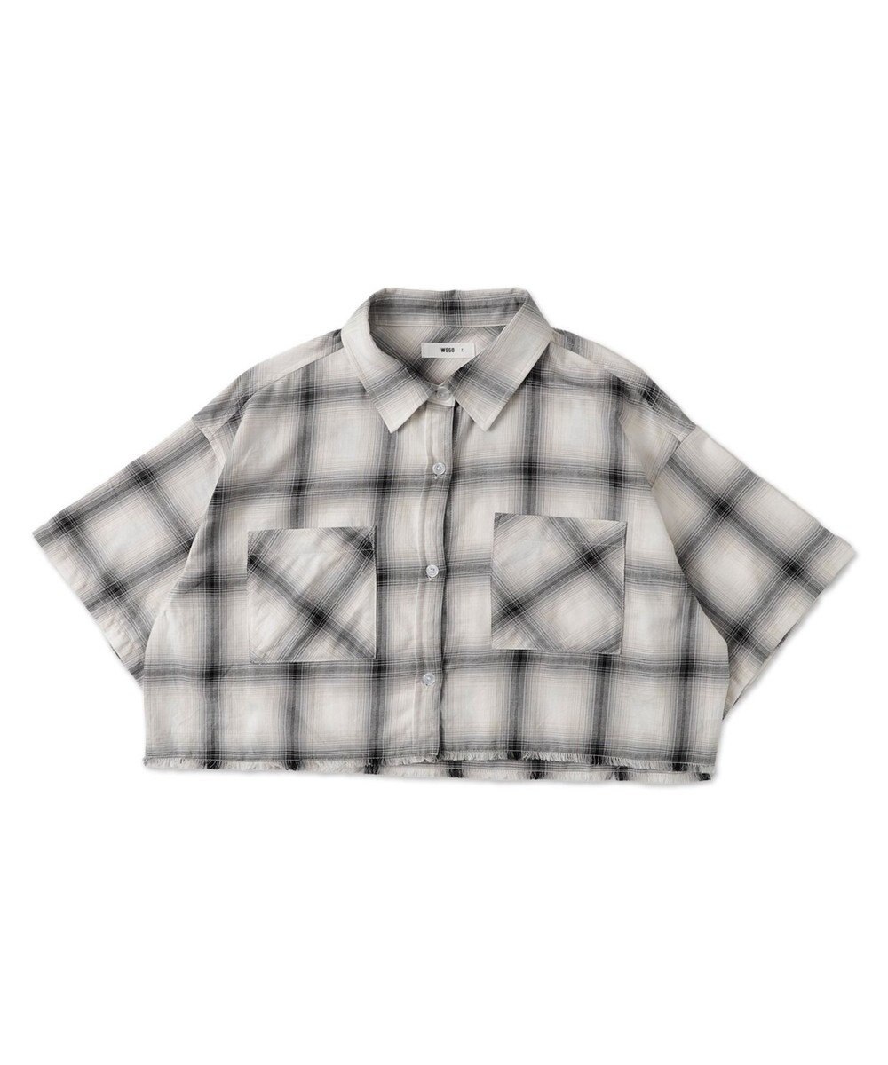 WEGO 【手洗い可/綿100％】オンブレチェックショートシャツ 