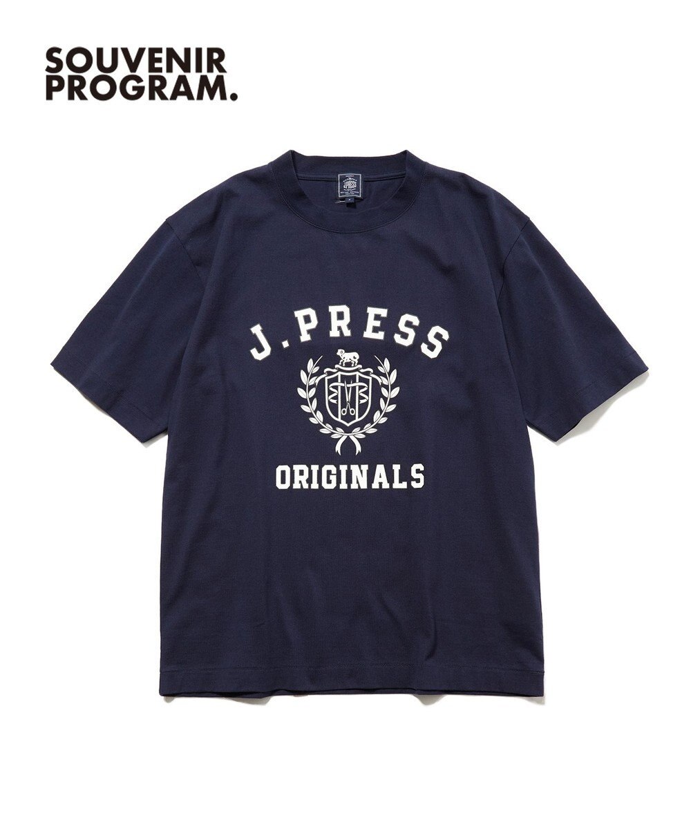 J.PRESS MEN 【J.PRESS ORIGINALS】【UNISEX】Cotton Jersey CRST Logo T-shirt 