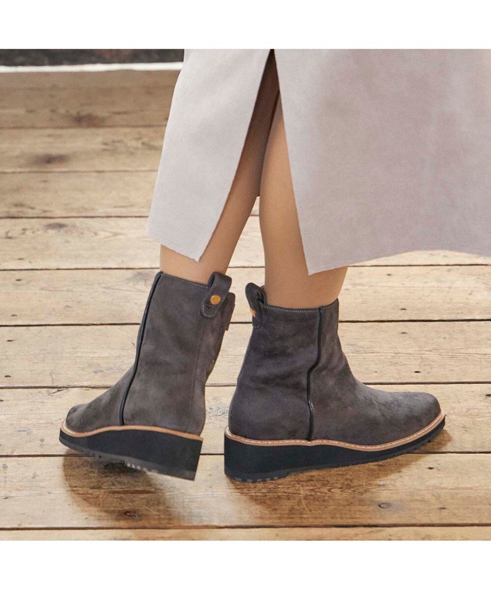 MODE ET JACOMO <carino>【レイン・スノー対応】ウエッジヒールショートブーツ 