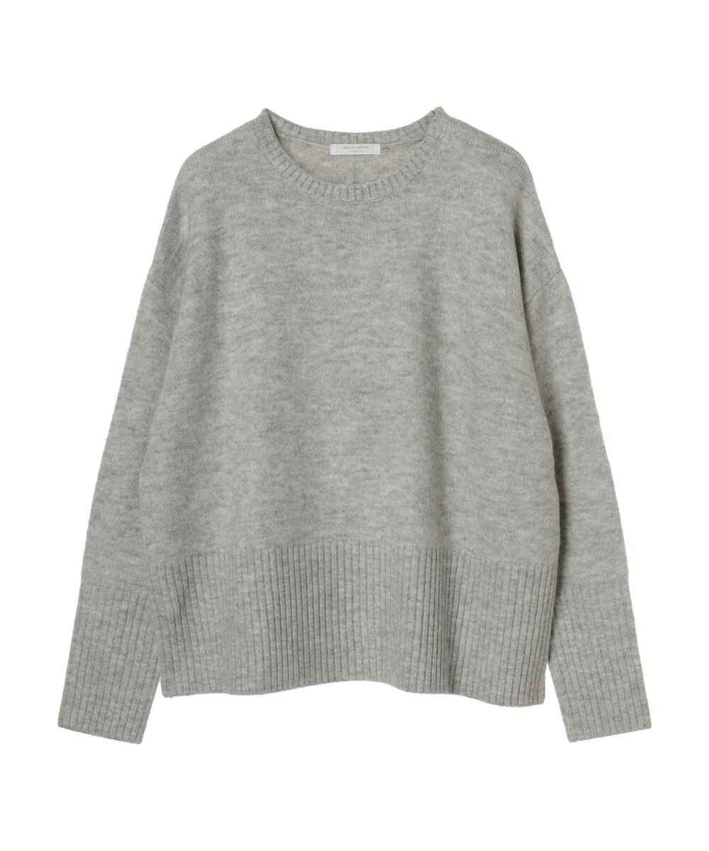 Green Parks ｆｕｗａっとメランジ袖リブ長めニットプルオーバー 