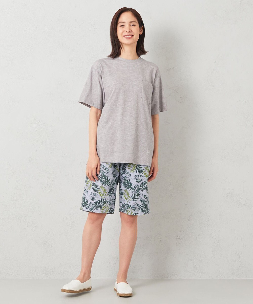 JOSEPH ABBOUD MOUNTAIN 【SPACE／UNISEX】リーフプリント イージーショートパンツ 