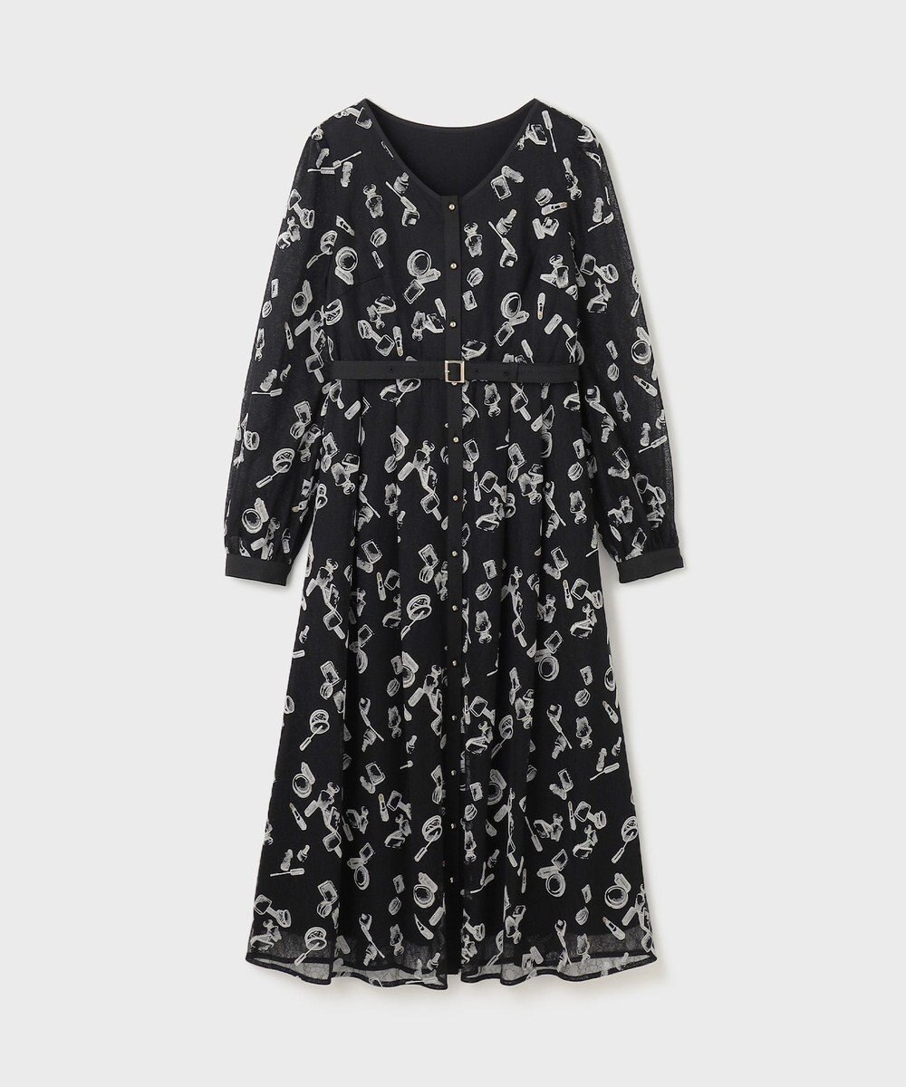 GRACE CONTINENTAL コスメフロッキープリントワンピース 