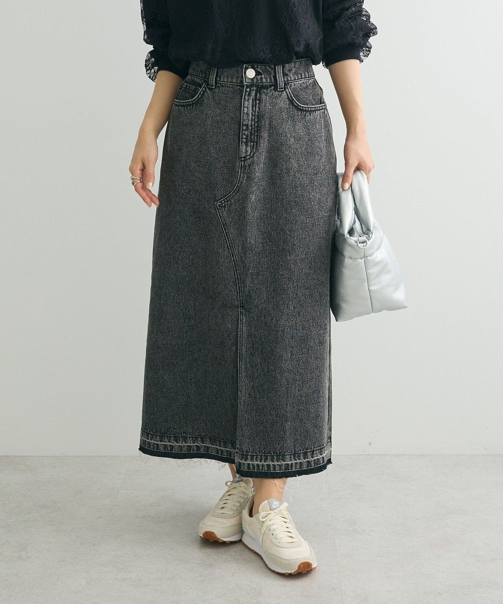 Green Parks フロントスリットデニムロングスカート 