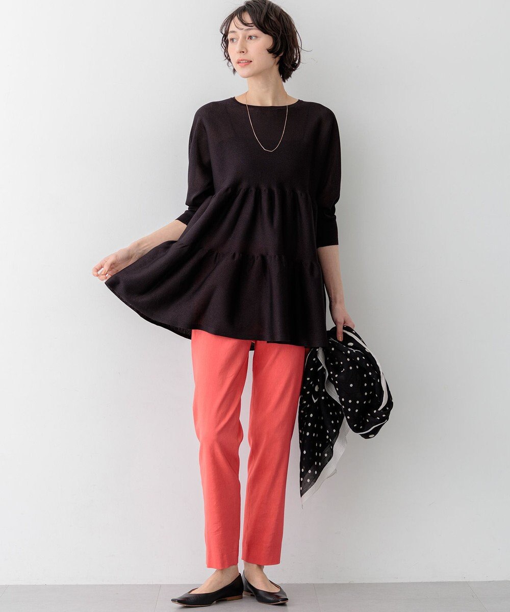 23区 【先行予約】シャイニーシアーニット ティアード チュニック 