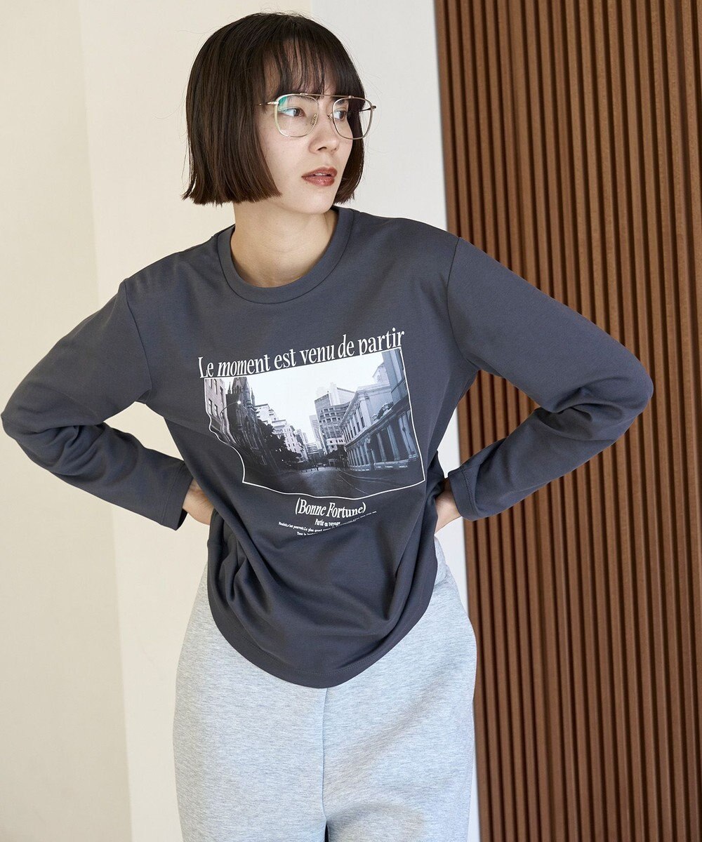 UNFILO コットンスムース グラフィック ロンＴ 