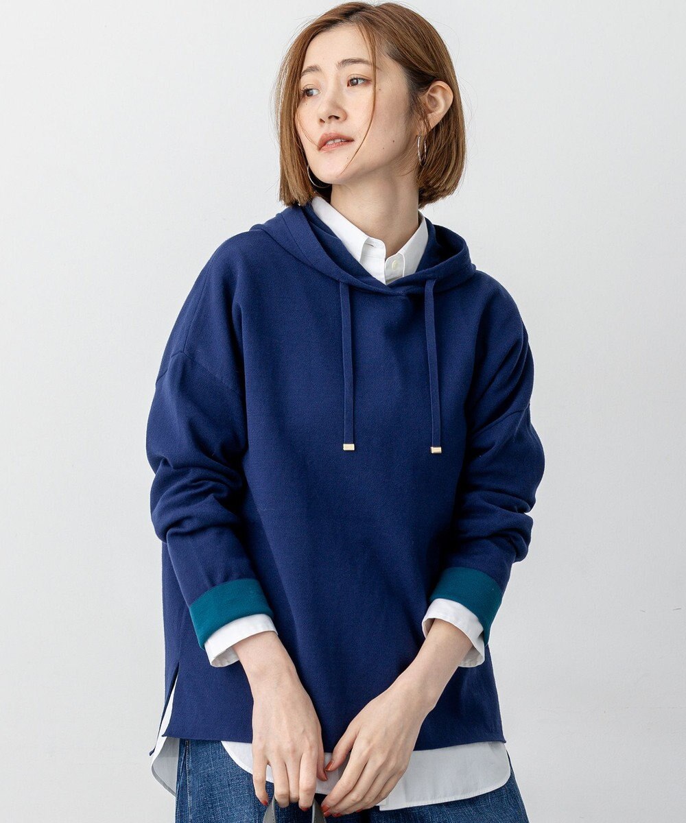 23区 L 【洗える】ダブルフェイスニット パーカー 