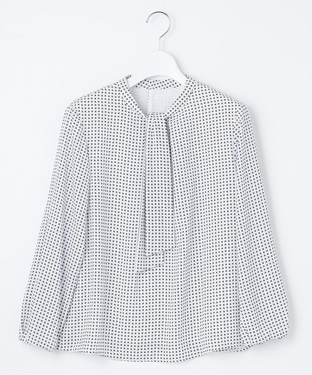 J.PRESS LADIES 幾何プリント ボウタイ カットソー 