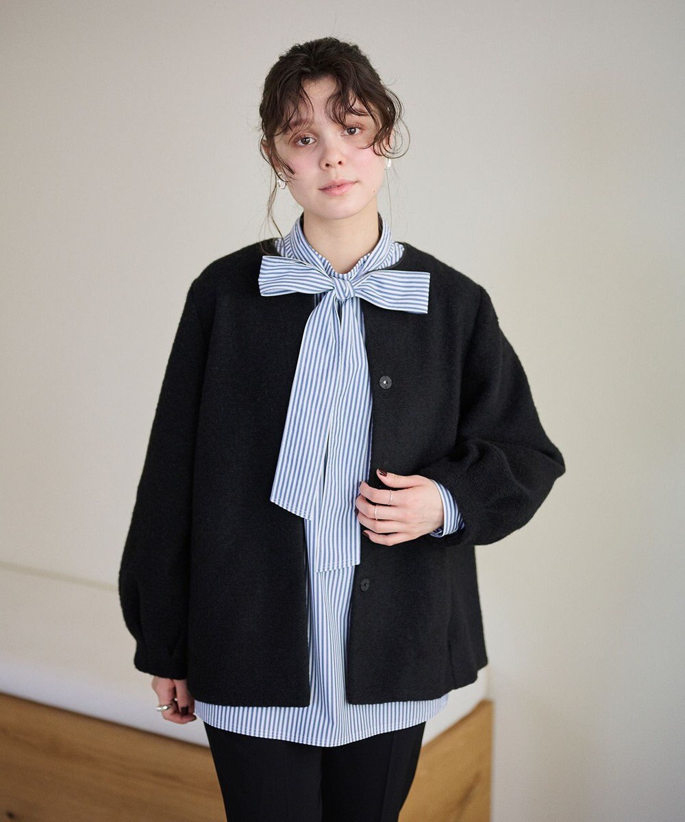 #Newans 【洗濯機可能】バックフレアショートコート 