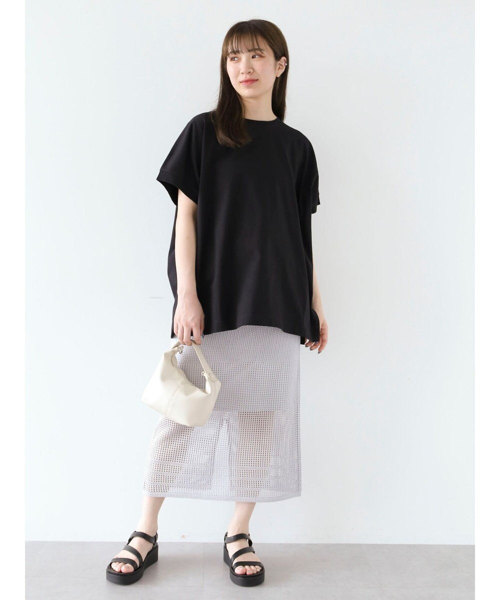 Green Parks インド綿 フレンチスリーブ前後差カットプルオーバー 