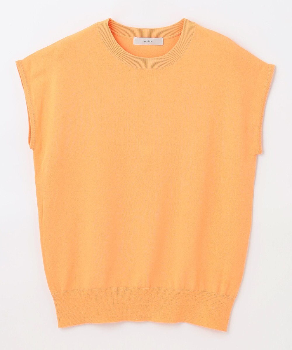 ANY 【UVケア/接触冷感/アンチピリング】クールタッチフレンチスリーブニット 