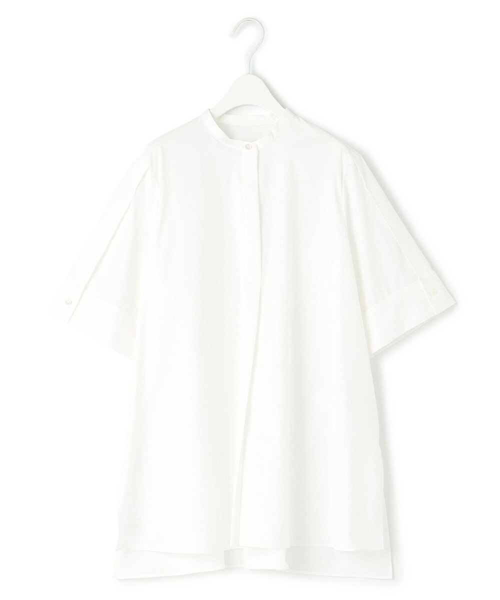 ICB 【洗える】ヴィンテージスパンブロード バンドカラーシャツ 