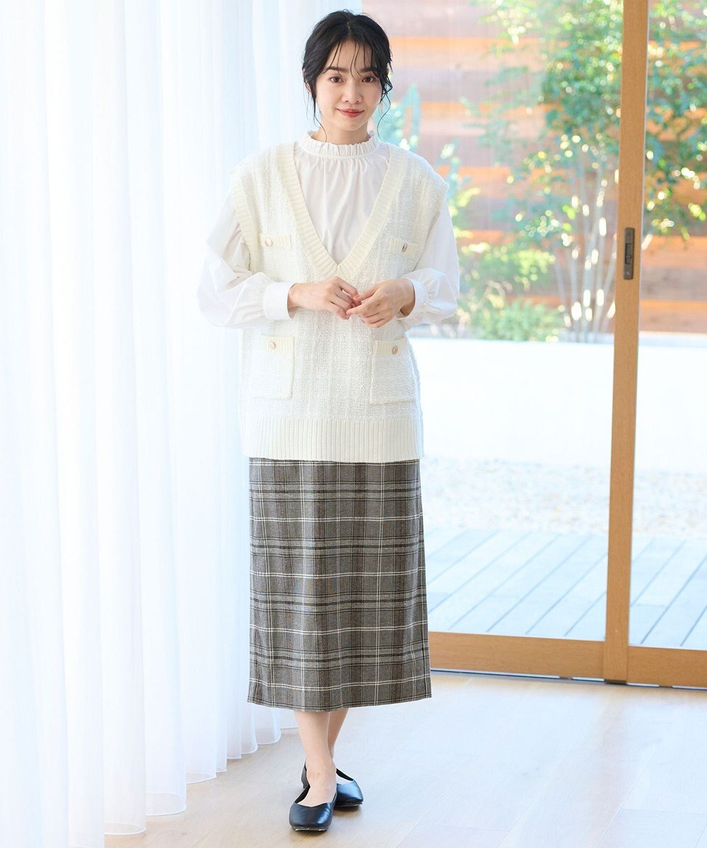 ANY 【ウエストゴム/ストレッチ】チェックタイトスカート 