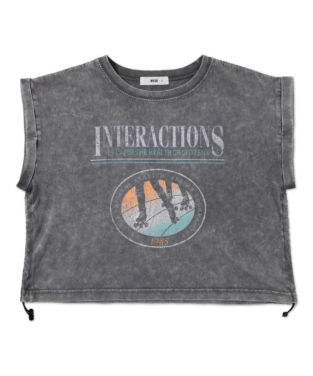 WEGO ヴィンテージウォッシュドロストデザインT 