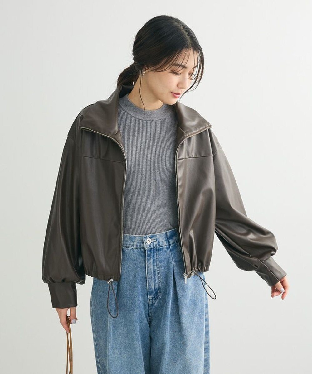 Green Parks フェイクレザードロストブルゾン 