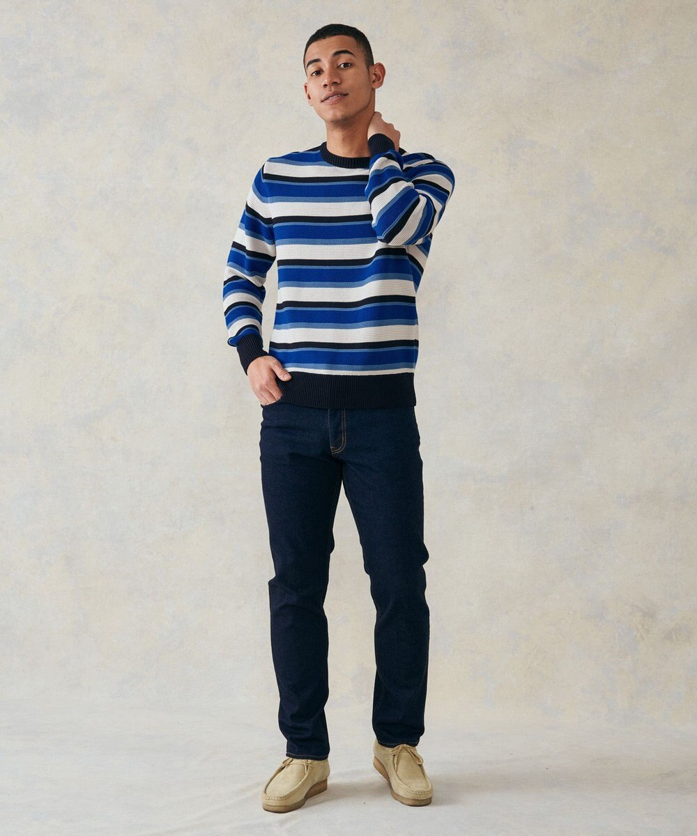 J.PRESS MEN ドライメッシュ ボーダーセーター 