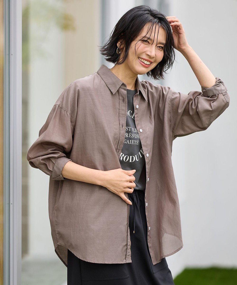 ANY L シアーシャツブラウス 