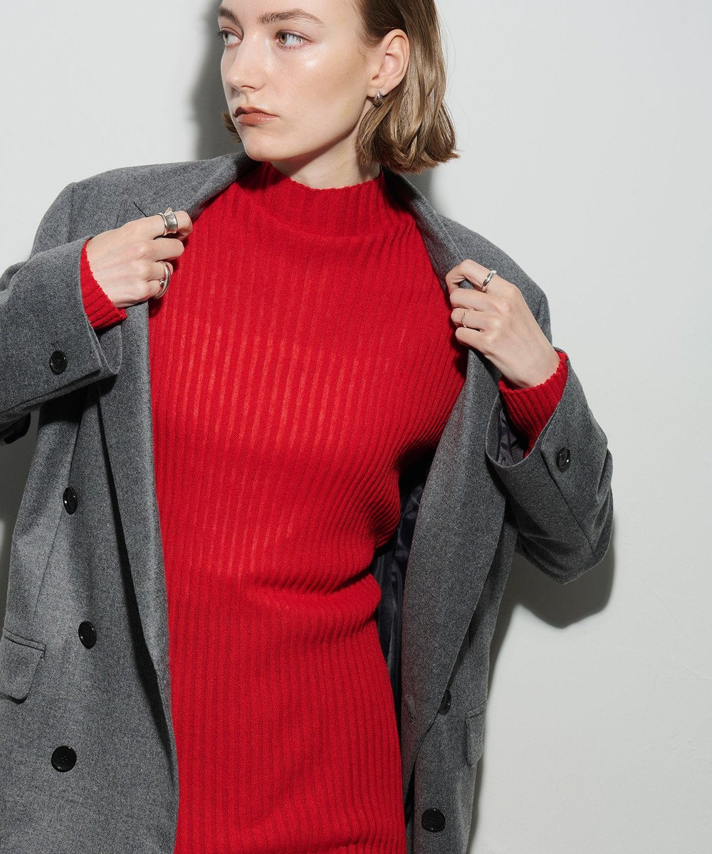 uncrave シアーストライプニット タートルトップス 