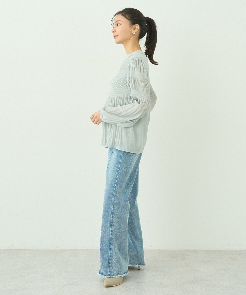 earth music&ecology フロントシームセミフレアデニムパンツ 