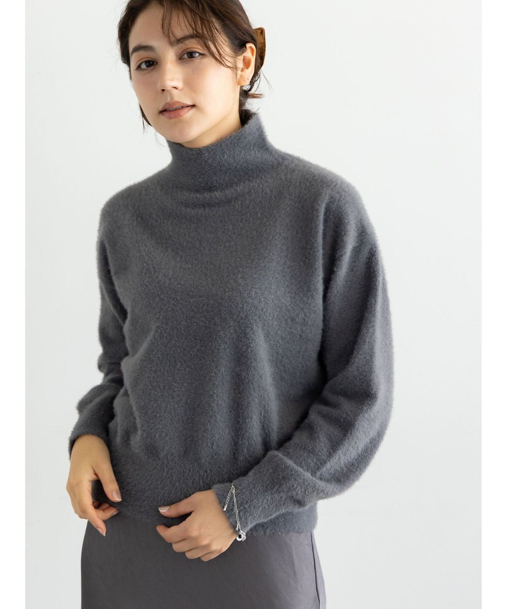 Te chichi 【宮本茉由着用】ハイネックフェザーニット 