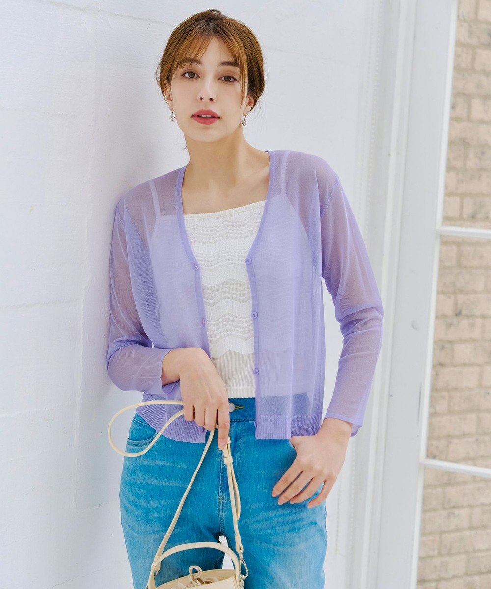 Tiaclasse シアーショートカーディガン 