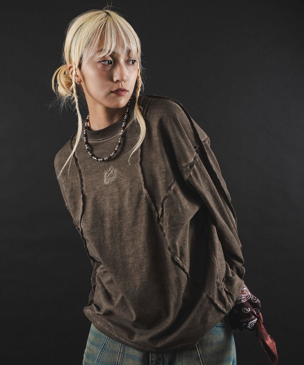 WEGO 【ユニセックス着用ITEM】MA55IVE　コールドダイスウィッチングロゴT（LS） 