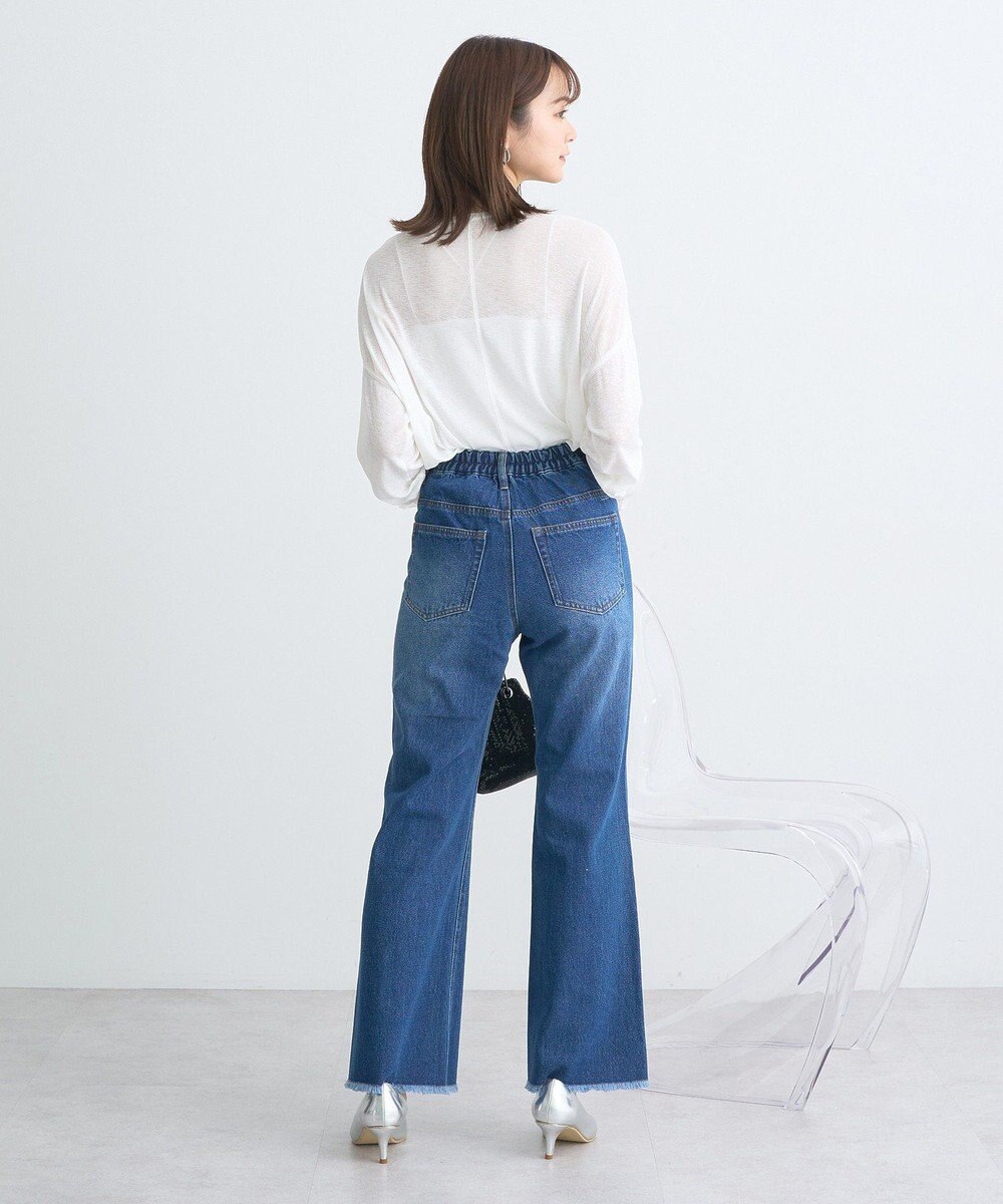 earth music&ecology フロントシームセミフレアデニムパンツ 