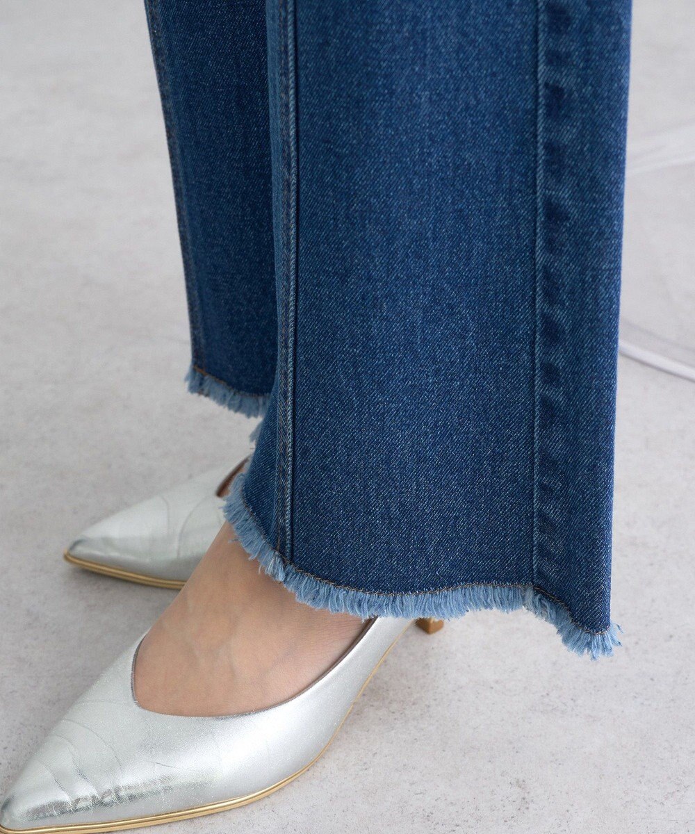 earth music&ecology フロントシームセミフレアデニムパンツ 