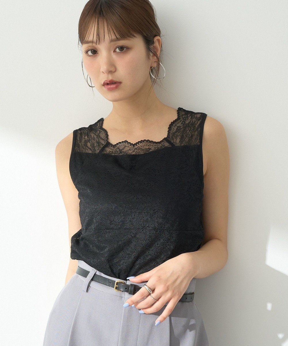 earth music&ecology 接触冷感２ｗａｙレースタンクトップ 