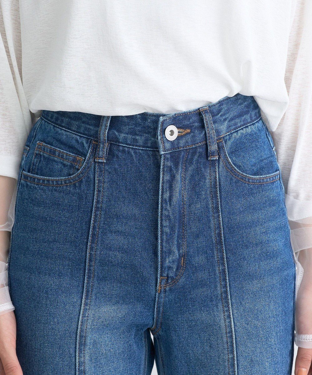 earth music&ecology フロントシームセミフレアデニムパンツ 