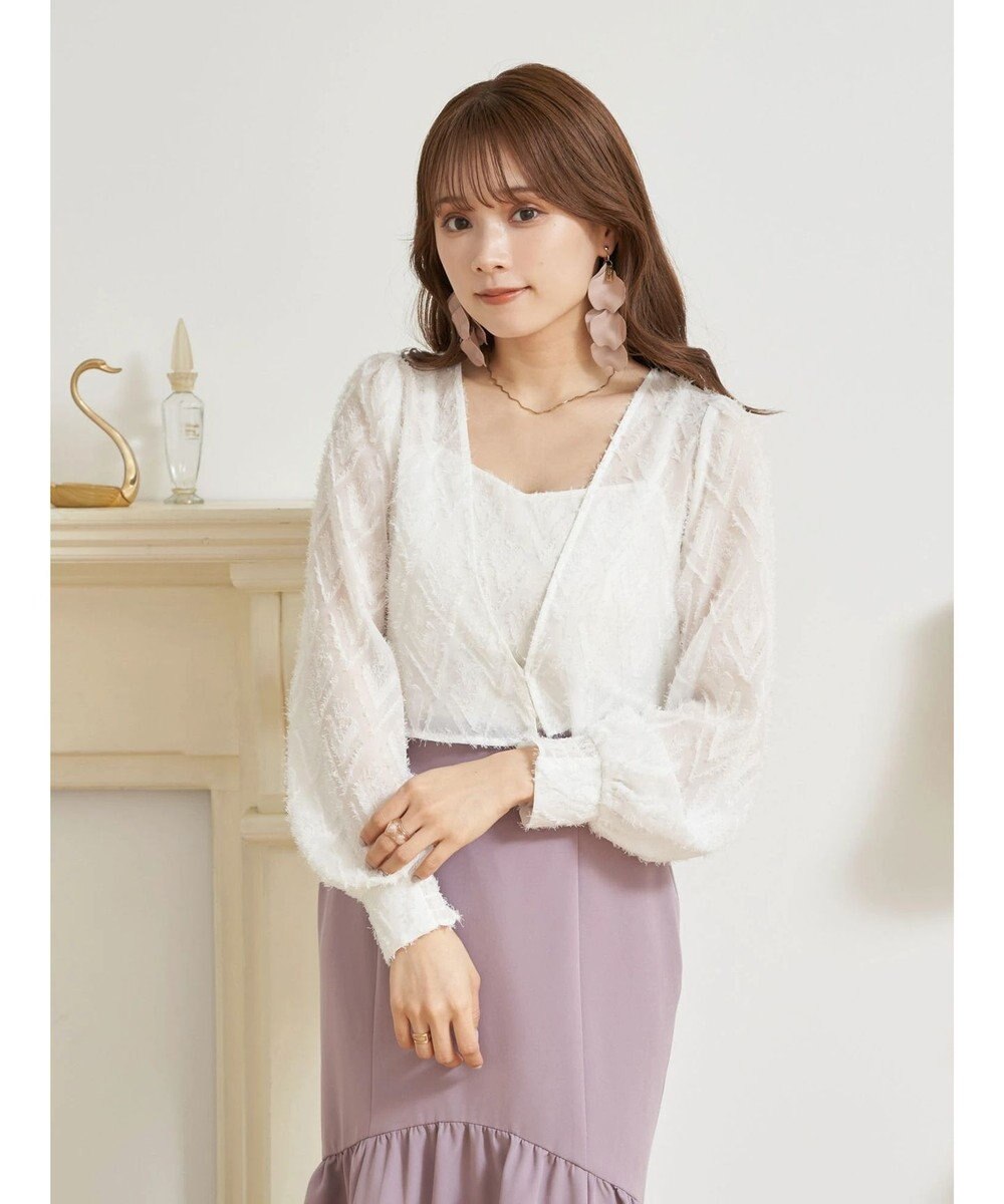 earth music&ecology ＳＥＴ２点カットジャカードカーディガン＋ビスチェ 