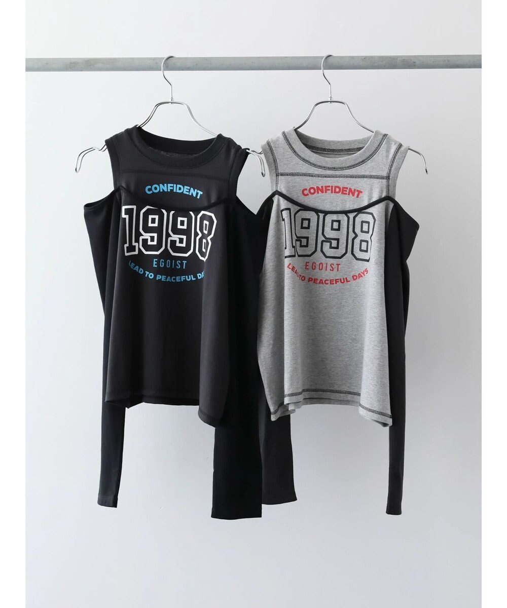 Green Parks ＥＧＯＩＳＴ　肩開きロゴ長袖プルオーバー 