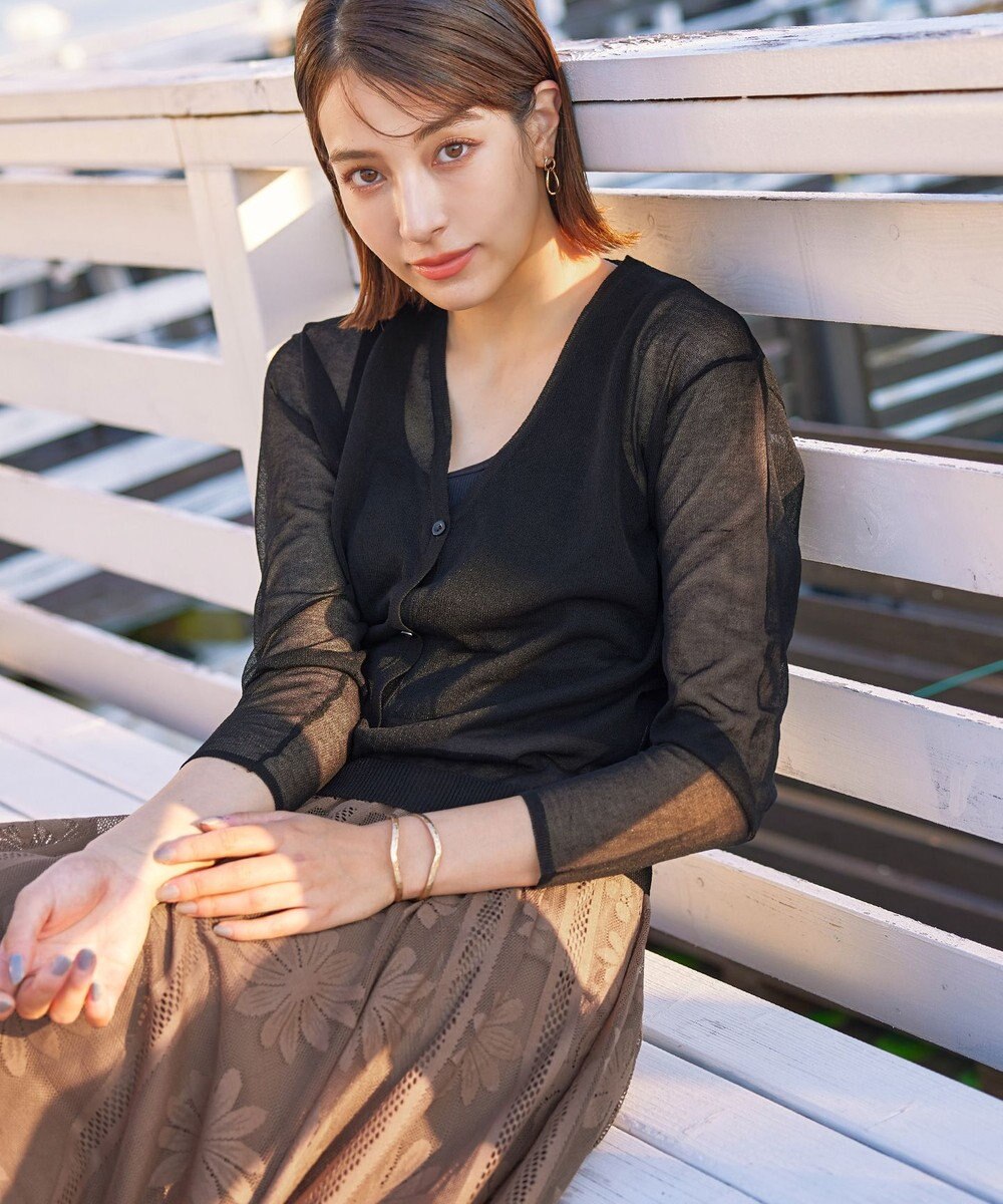 Tiaclasse シアーショートカーディガン 