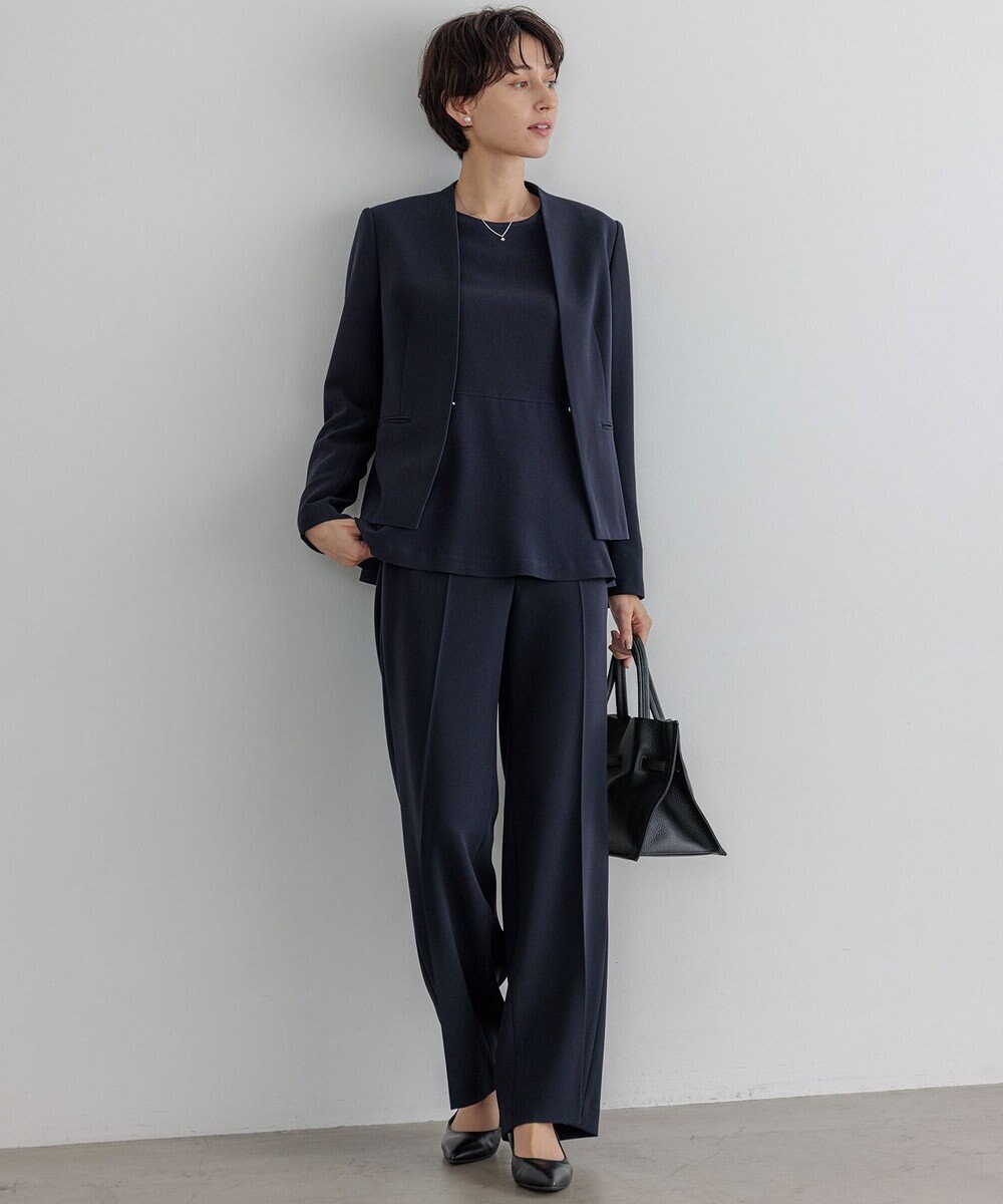 23区 【洗える】トリアセダブルジョーゼット ペプラム ブラウス 